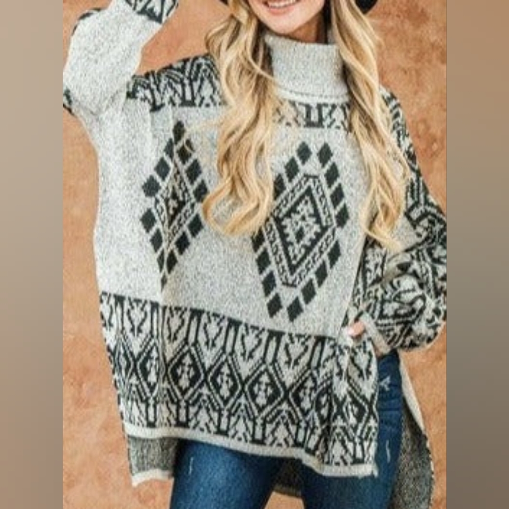 NWT Stormie Dreams Turtleneck Aztec Sweater, sz. women's Small